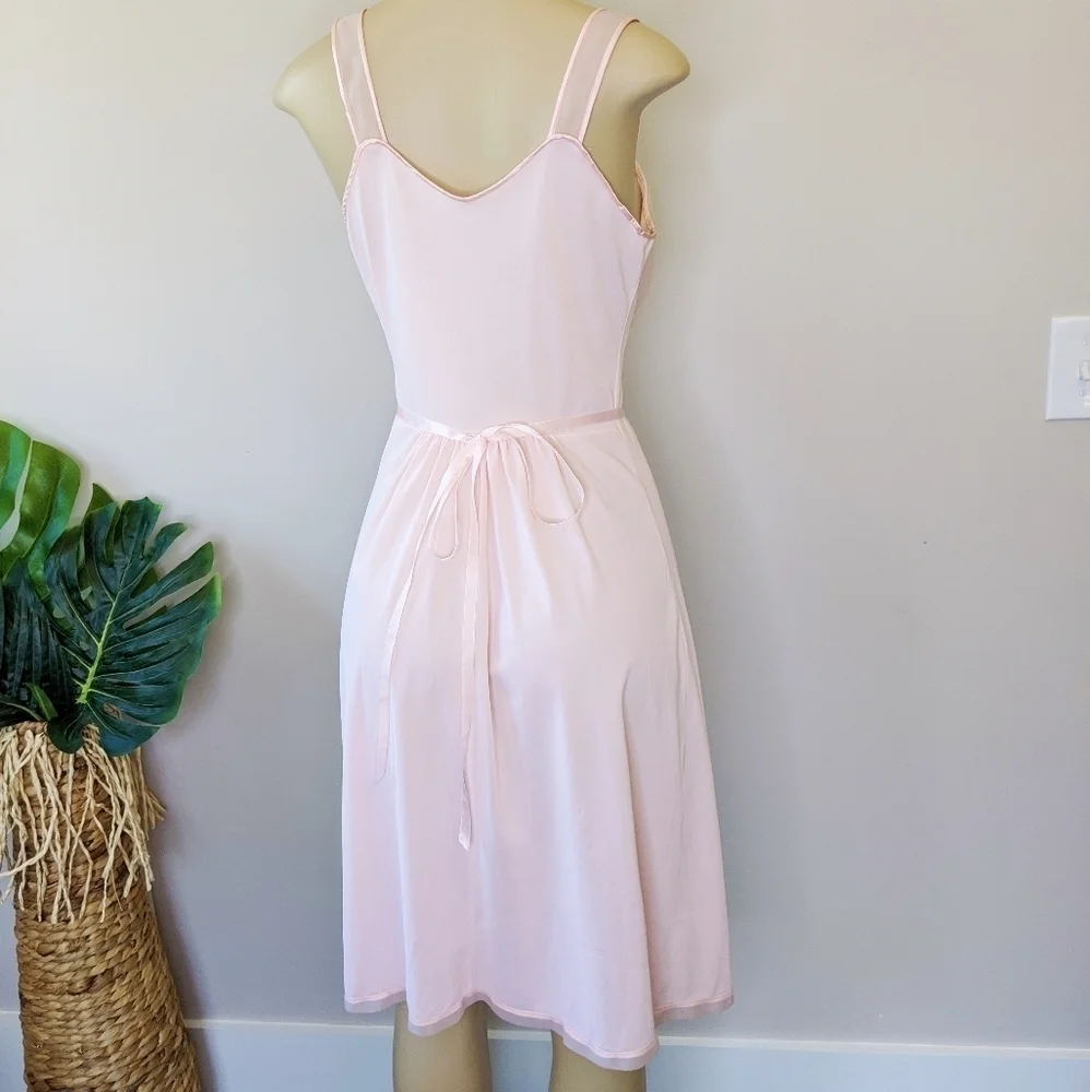 Vintage 60's Artemis Pastel Pink Bias Cut Ballerina Slip Dress - Picture 4 of 14